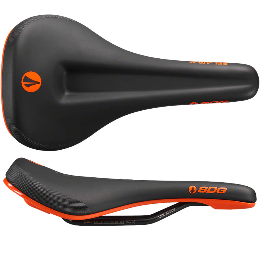 Bel-Air V3 Max Saddle, Lux-Alloy Rails, Black/Orange