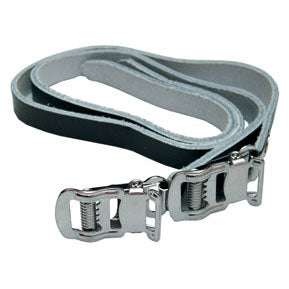 Classic Leather Single Toe Straps, Black, Pair