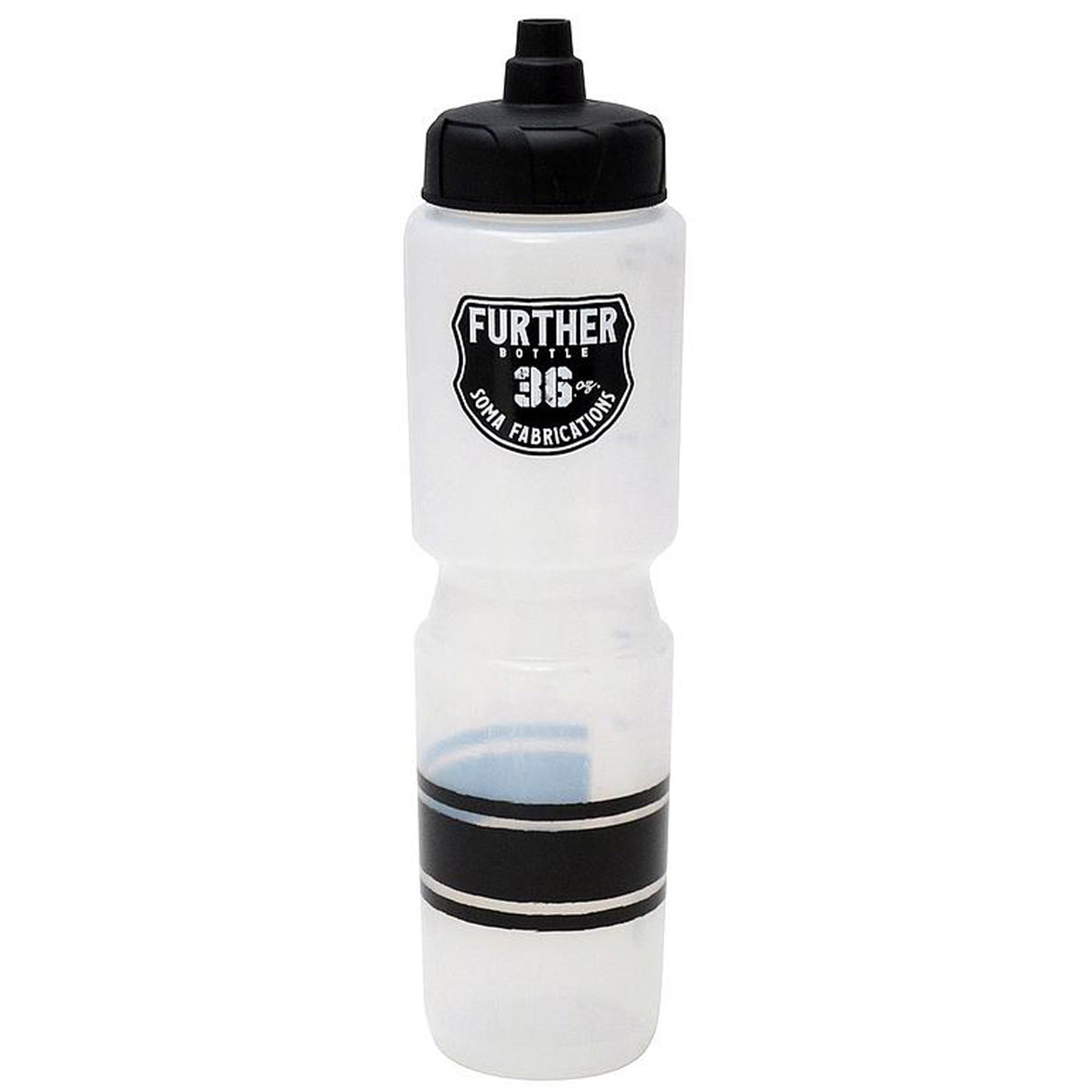 Further Auto Valve Water Bottle, Clear/Black, 36oz