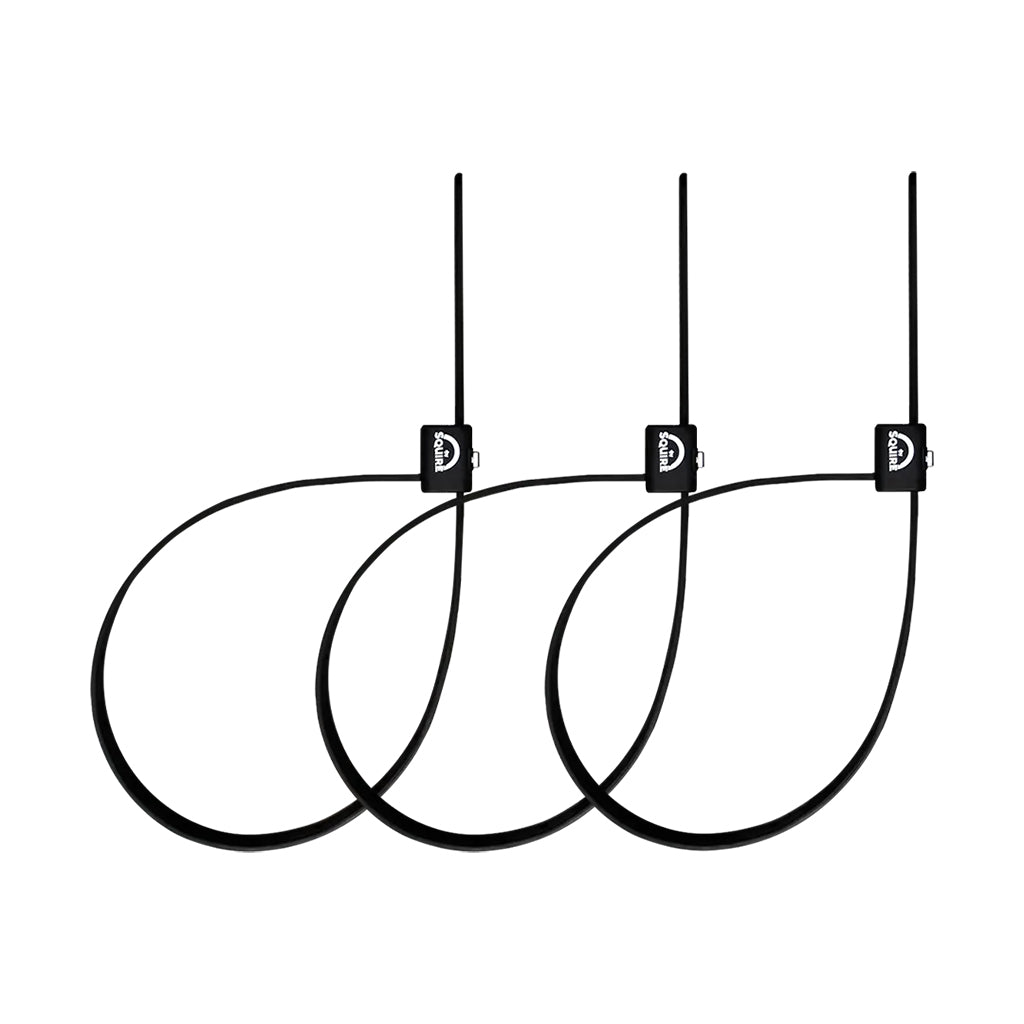 Straplok 10 Cable Lock, Keyed, Black, 3/pack