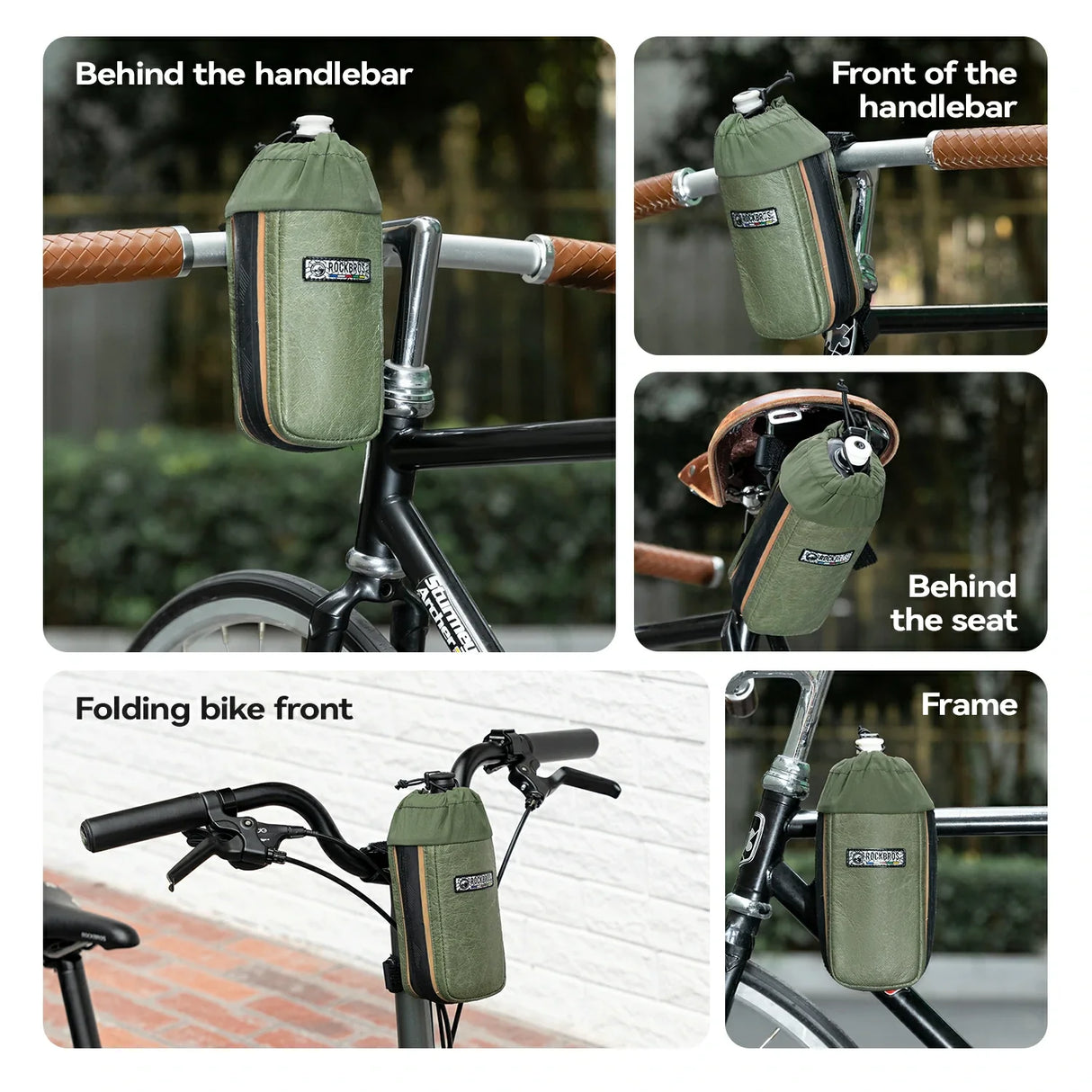 Sustainable Eco-Friendly Recycled Tire Bike Water Bottle Bags 0.8L ROAD TO SKY