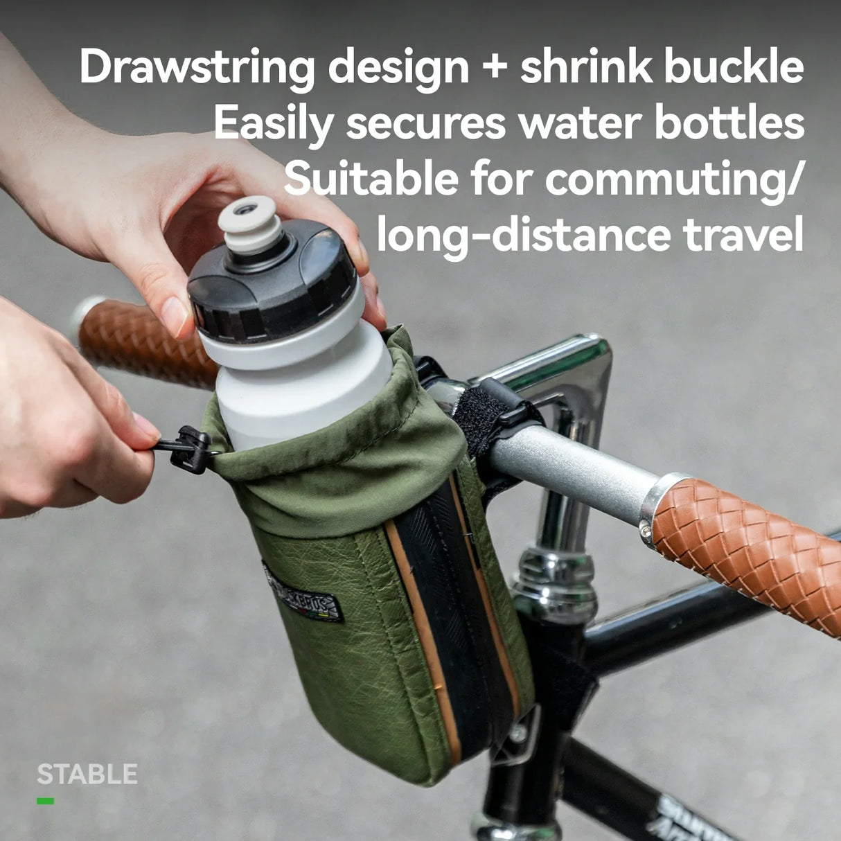 Sustainable Eco-Friendly Recycled Tire Bike Water Bottle Bags 0.8L ROAD TO SKY