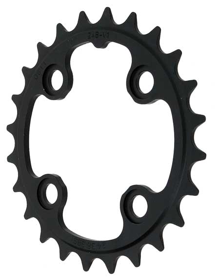 TruShift Aluminum 9sp Ring, 64BCD x 24t - Black