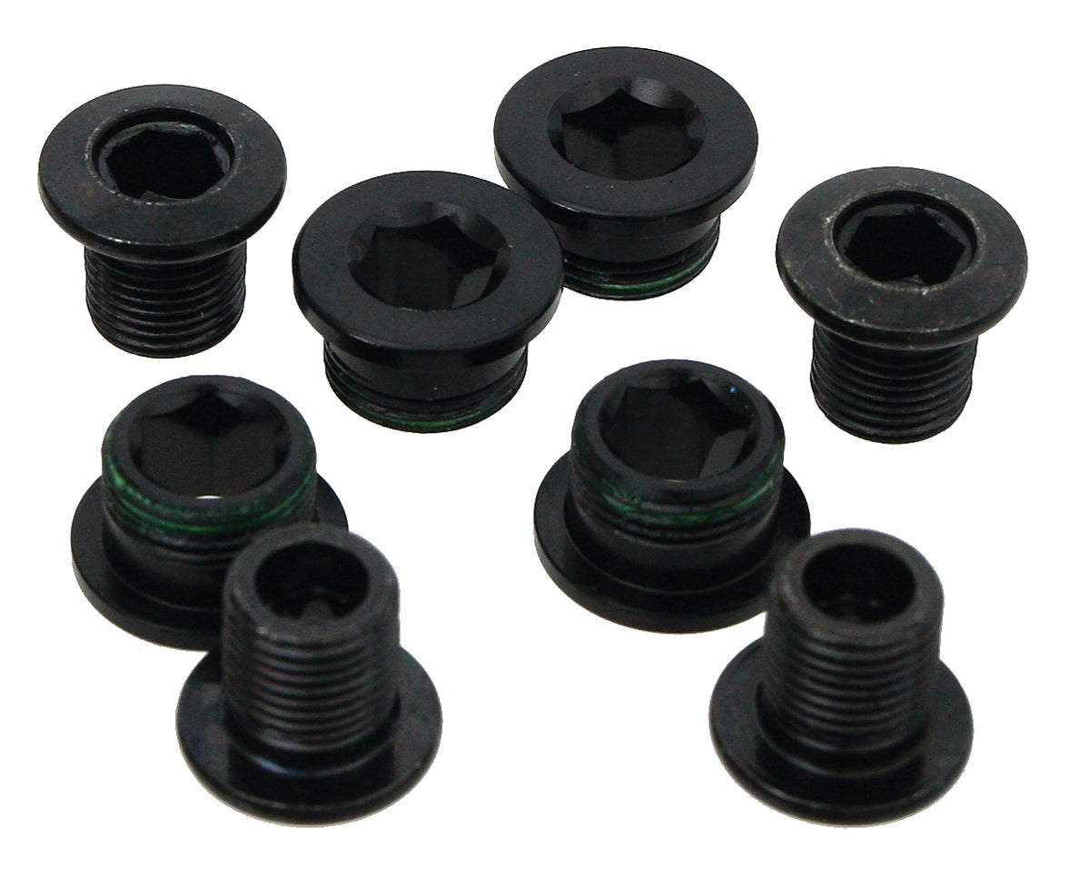 X.0/X.9 2x10 Chainring Bolt Set, 8pc Alum/Stl, Blk