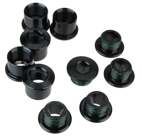 5/6 Dual-Hex Double Chainring Bolt Set, Alloy, Black