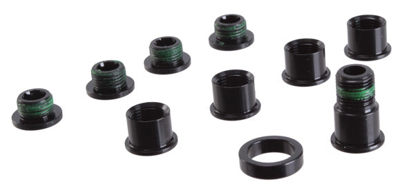 DualHex-5/6 Double Chainring Hidden Bolt Set, Alum Blk