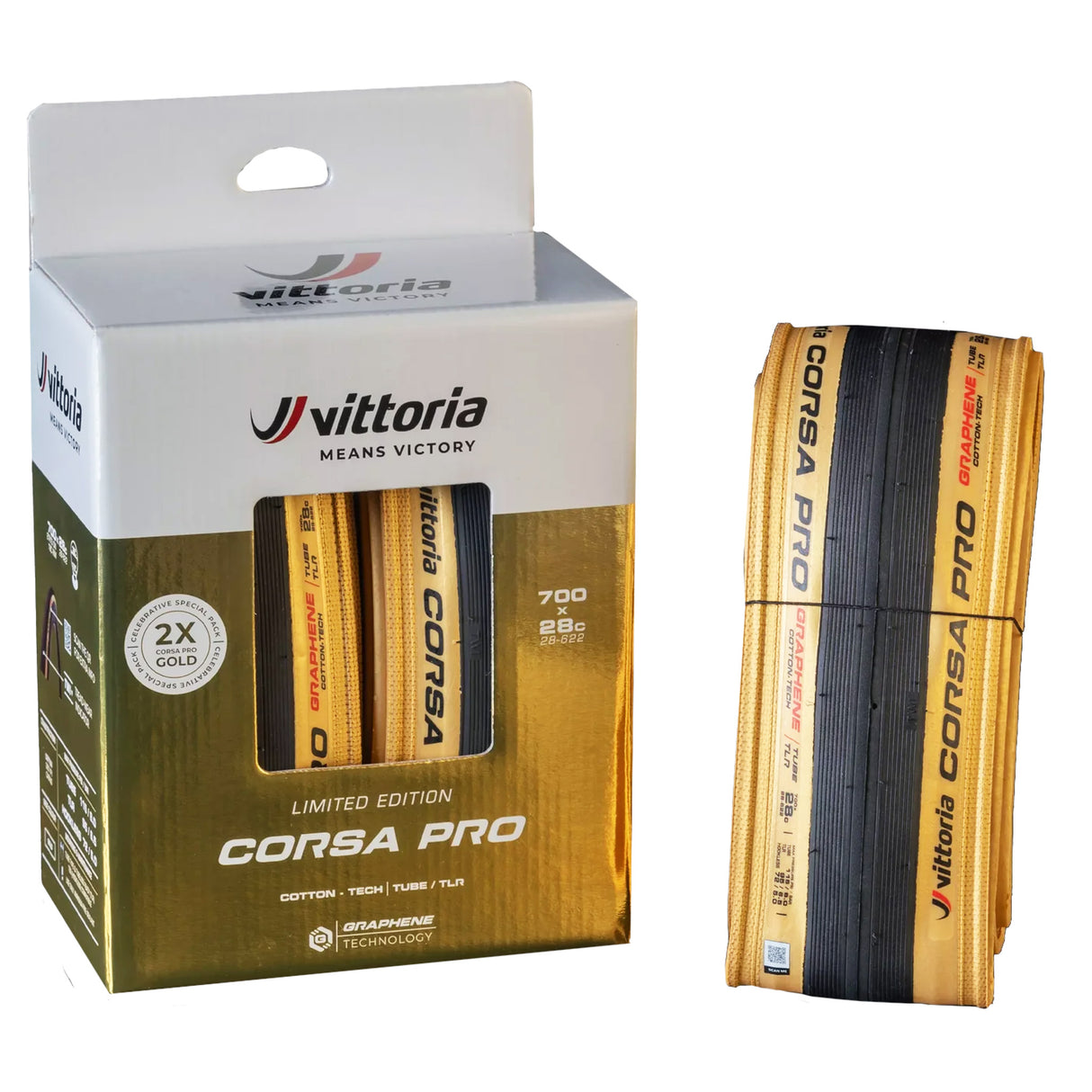 Corsa Pro G2.0 Tire Two Pack, Fold, 700x28, Gold NLS