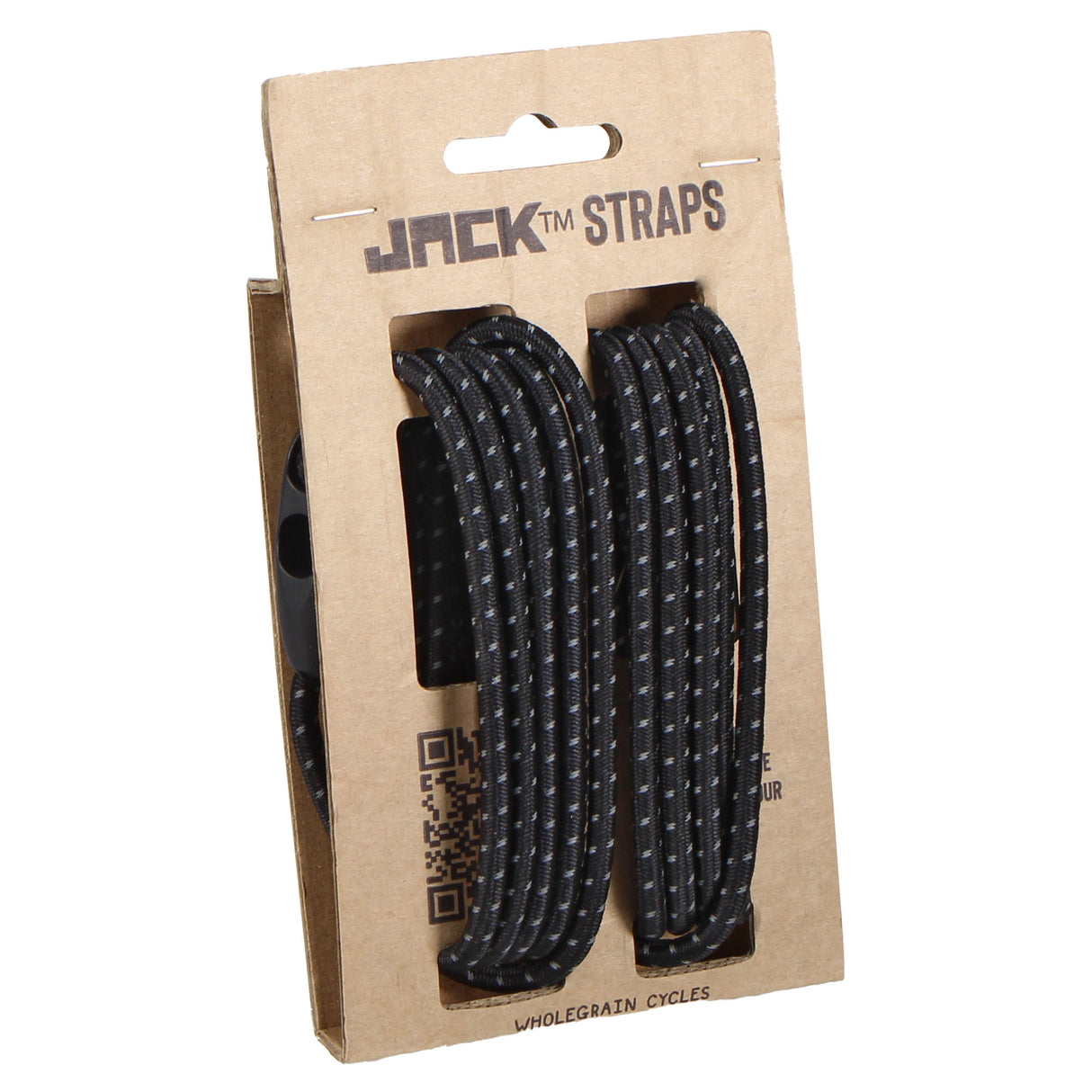 Jack Straps, Bungee with Buckle, Black, Pair