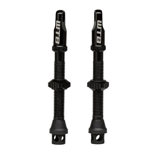 TCS Alloy Max-Flow Presta Valve Stem, 44mm, Blk, Pair