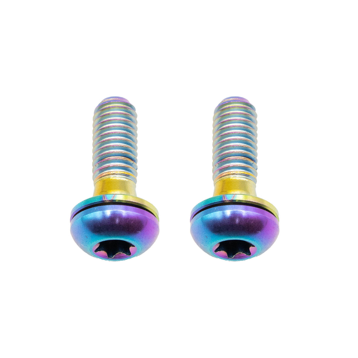 Titanium Flat Mount Bolt Kit, 15mm, Rainbow, 2/Count