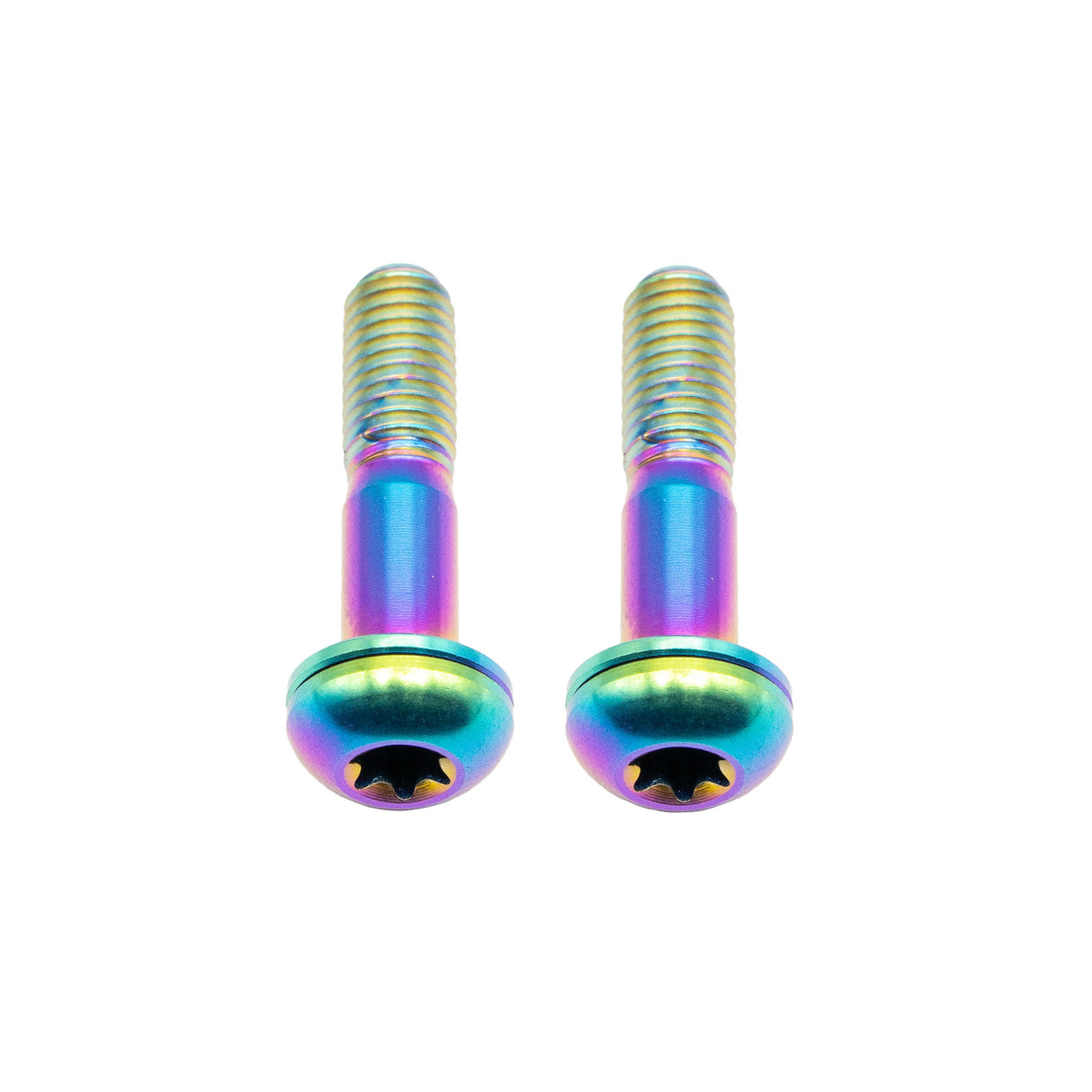 Titanium Flat Mount Bolt Kit, 27mm, Rainbow, 2/Count