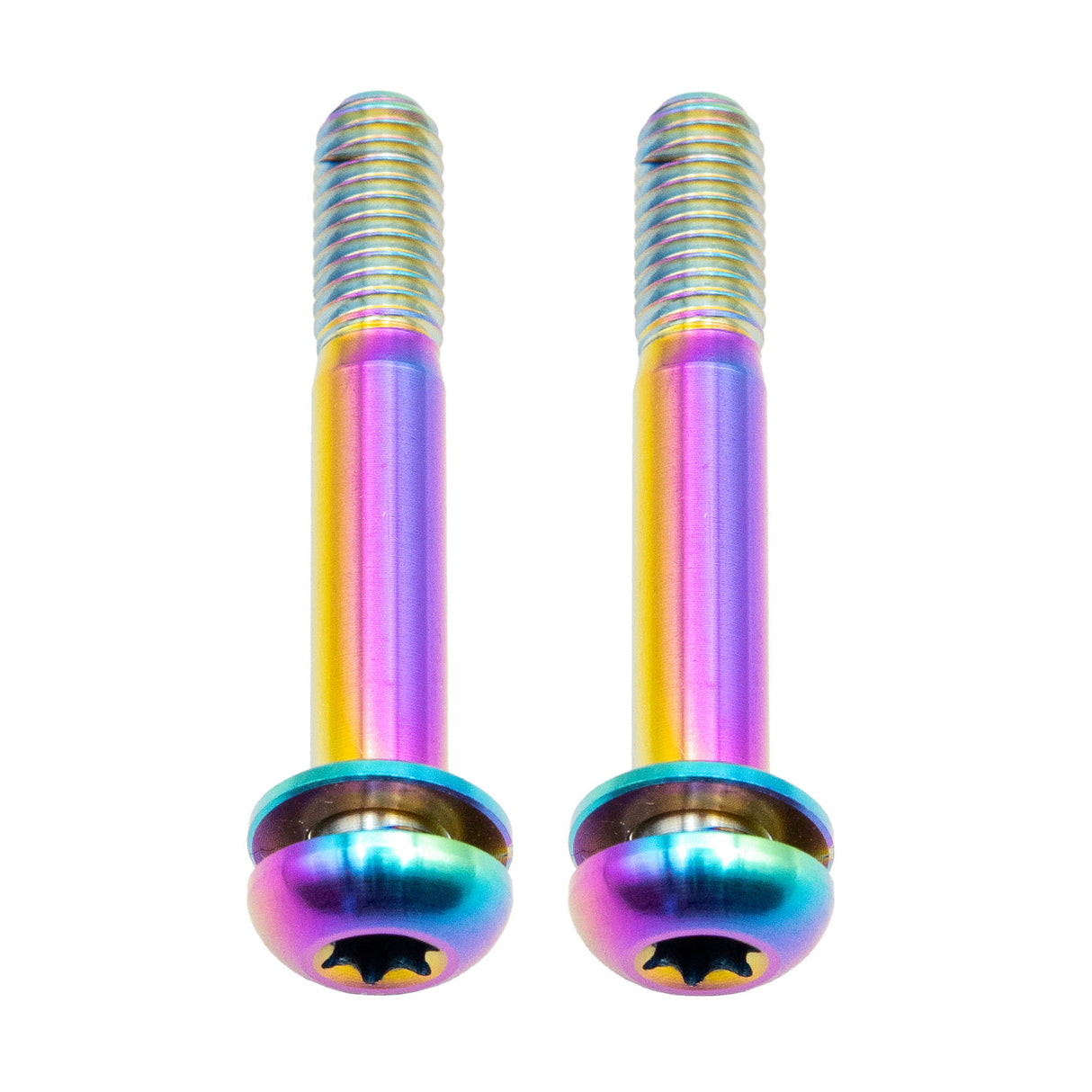 Titanium Flat Mount Bolt Kit, 32mm, Rainbow, 2/Count