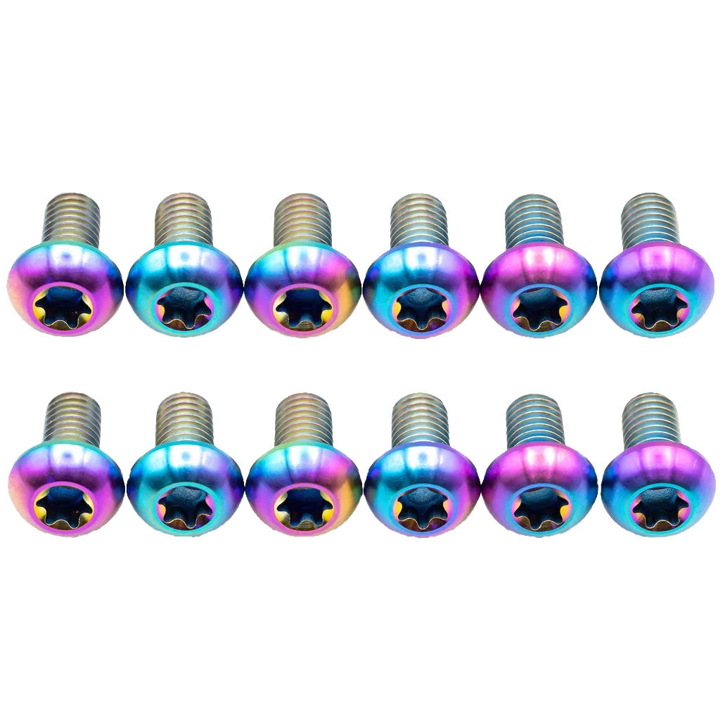Titanium Buttonhead Rotor Bolt Kit, Rainbow, 12/Count