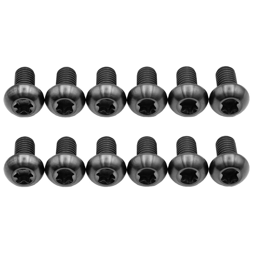 Titanium Buttonhead Rotor Bolt Kit, Black, 12/Count