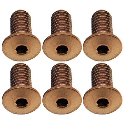 Titanium Water Bottle Cage Bolts,10mm, Copper, 6/Count
