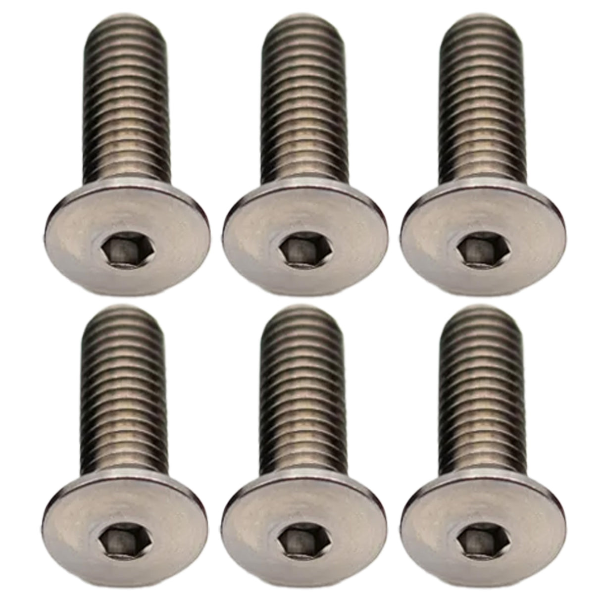 Titanium Water Bottle Cage Bolts, 15mm, Silver, 6/Coun