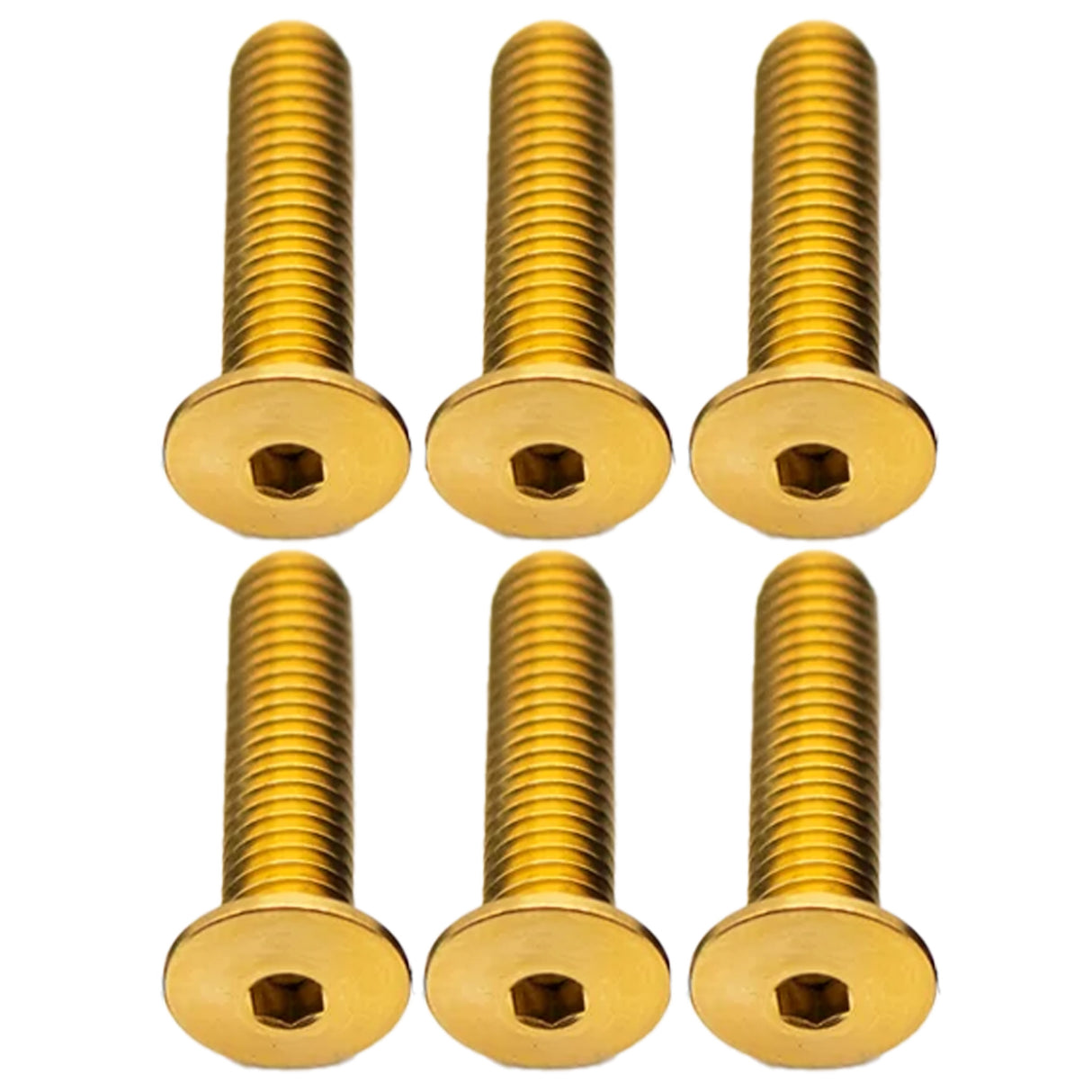 Titanium Water Bottle Cage Bolts,20mm, Gold, 6/Count