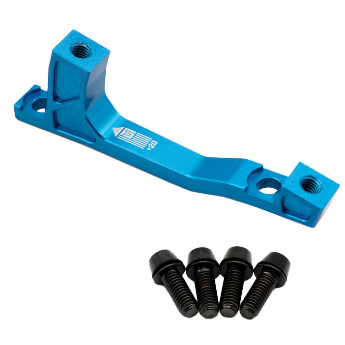 Post Mount Brake Adapter, 160/180mm,+20, Blue