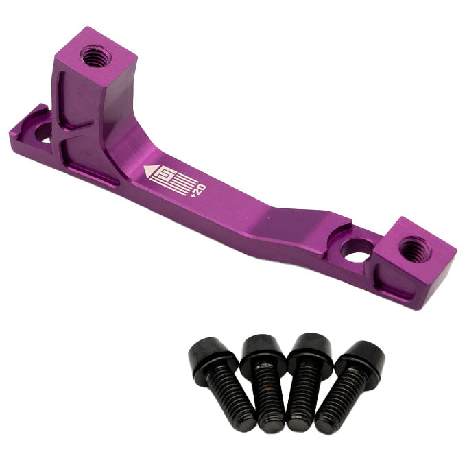 Post Mount Brake Adapter, 160/180mm,+20, Purple