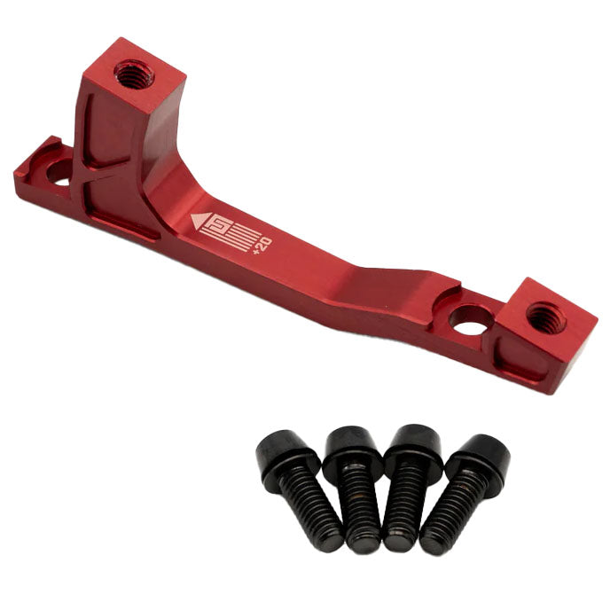 Post Mount Brake Adapter, 200mm,+20, Red