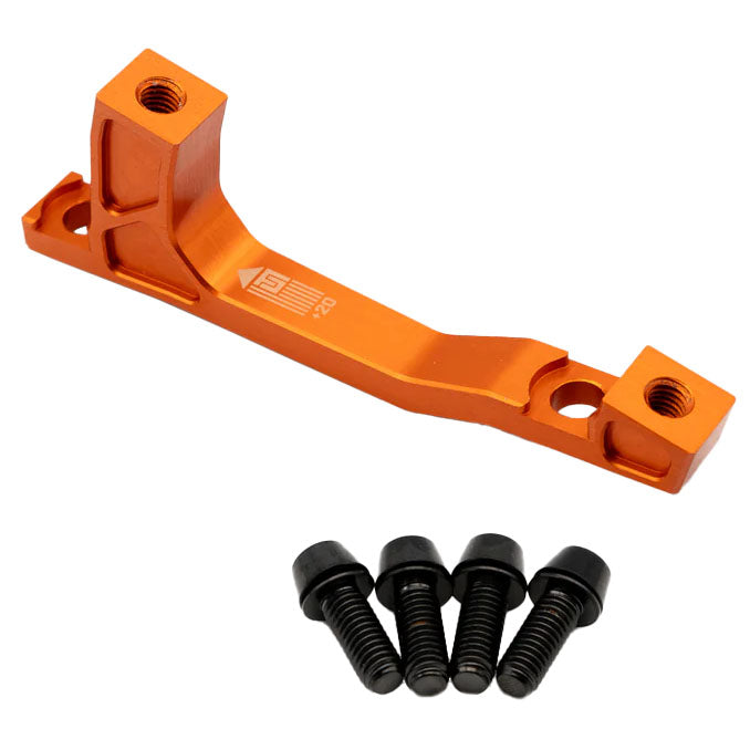 Post Mount Brake Adapter, 160/180mm,+20, Orange