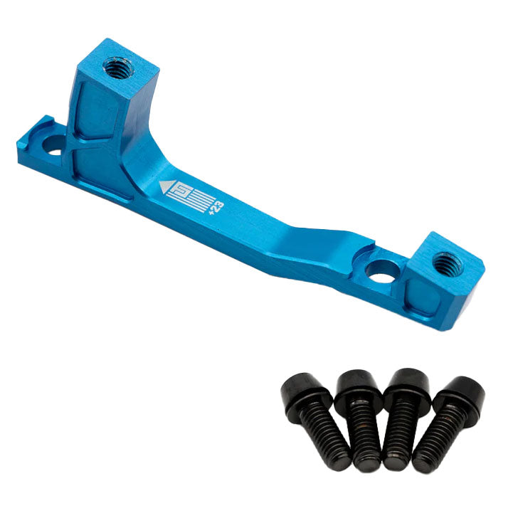 Post Mount Brake Adapter, 160/180mm,+23, Blue