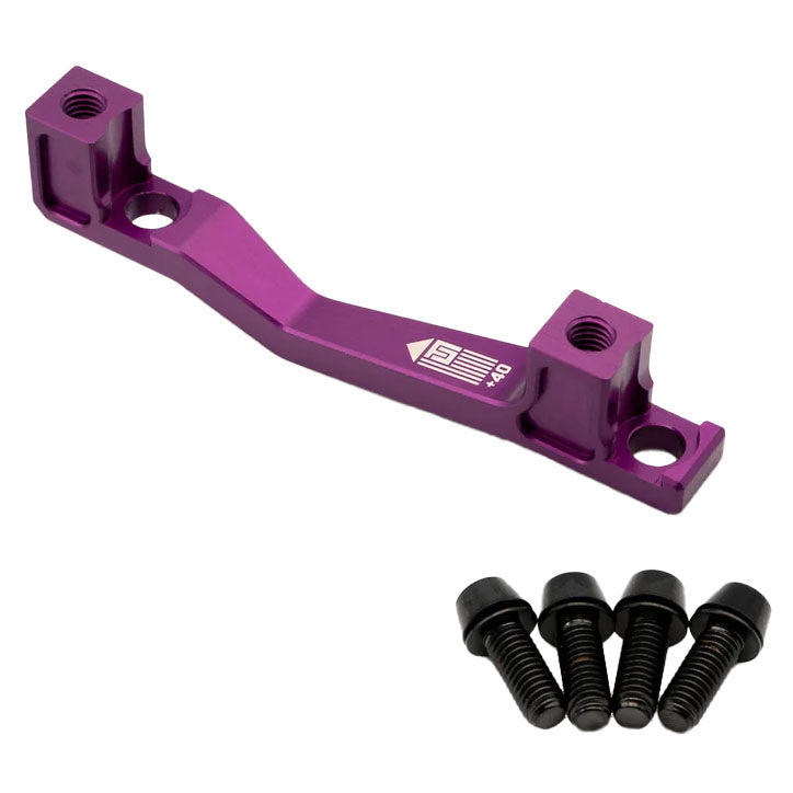 Post Mount Brake Adapter, 160/180mm,+40, Purple