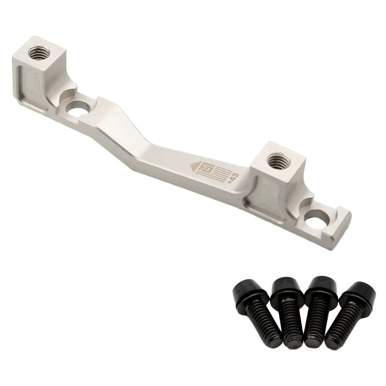 Post Mount Brake Adapter, 160/180mm,+43, Silver