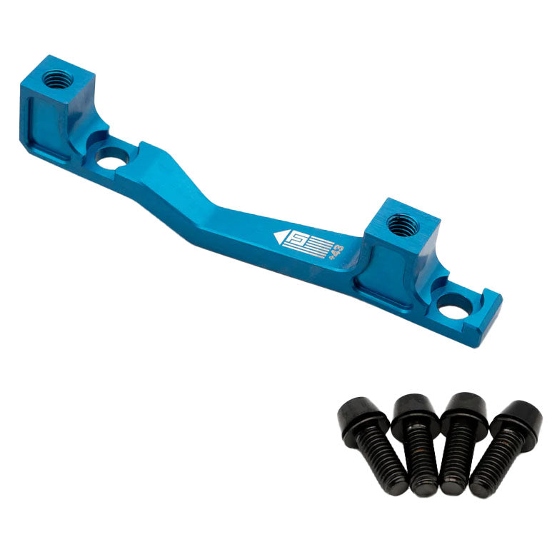 Post Mount Brake Adapter, 160/180mm,+43, Blue