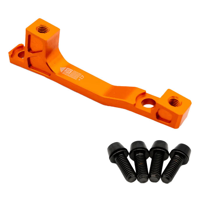 Post Mount Brake Adapter, 200mm,+17, Orange