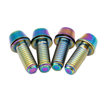 Titanium Post Mount Bolt Kit, 16mm, Rainbow, 4/Count