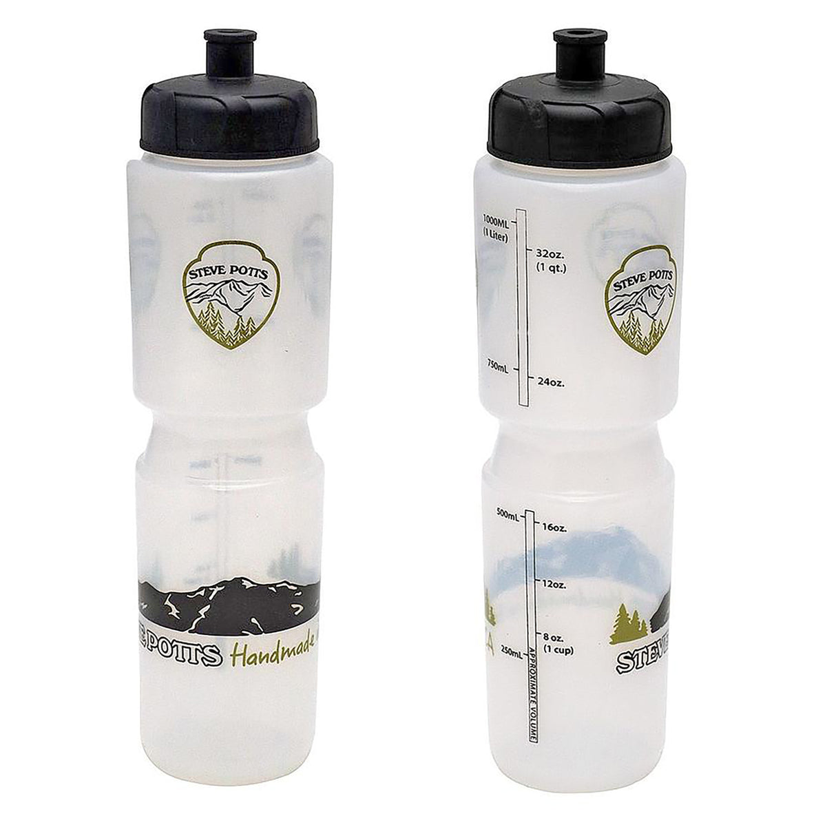 Further Push/Pull Water Bottle, Clear/Black, 36oz