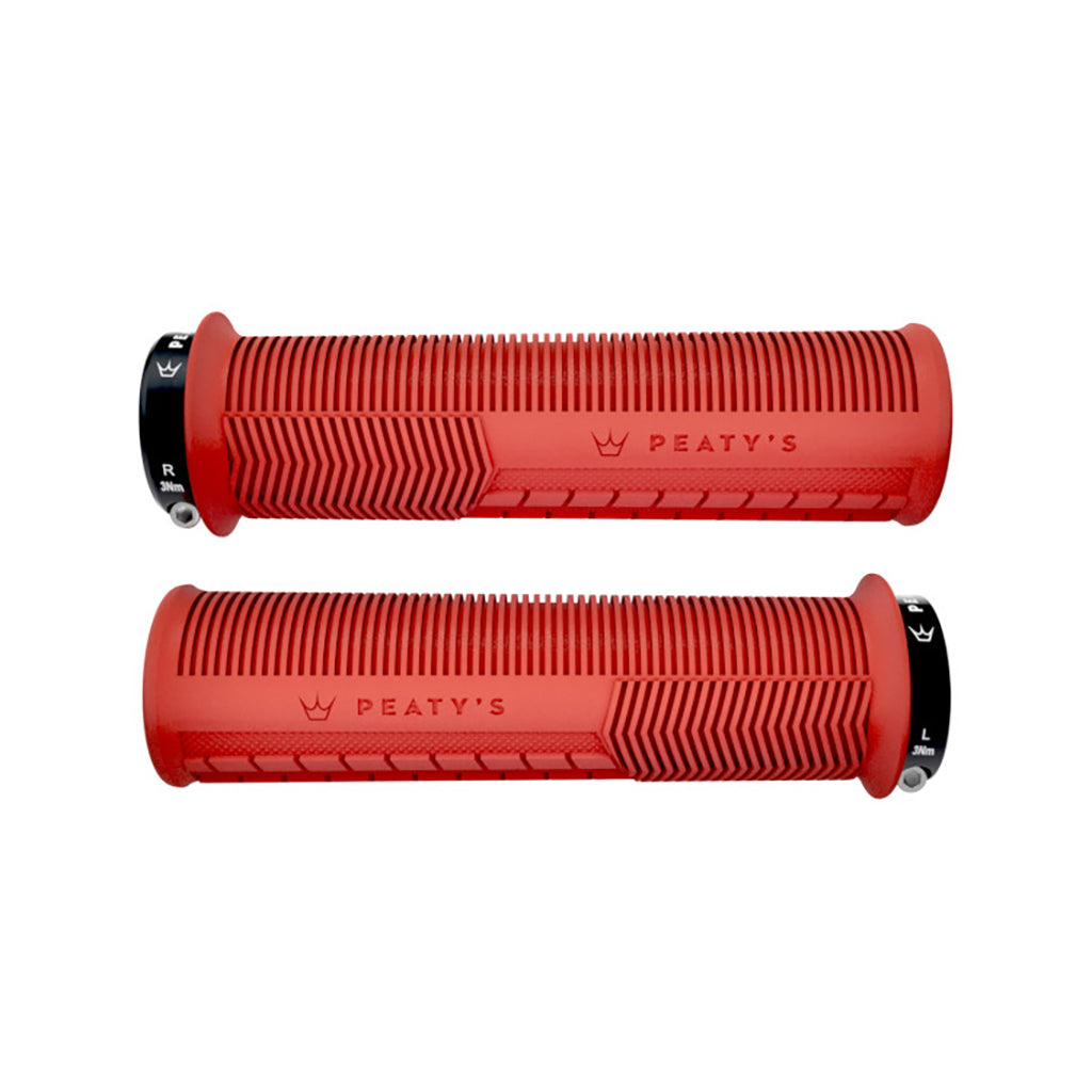 Mushroom Thin Lock-On Grips, Pair, Red
