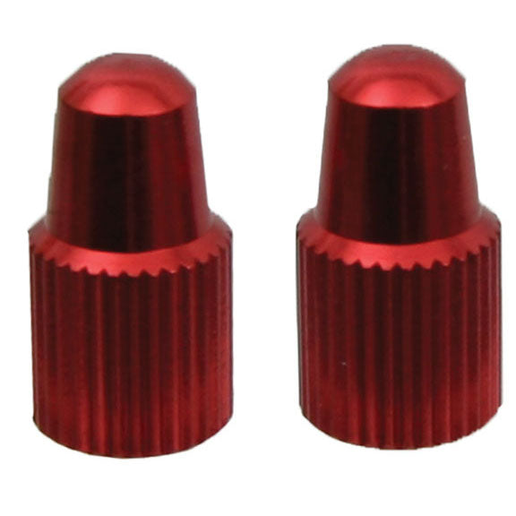 Alloy Valve Cap, Presta, Red - Pair