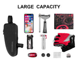ROCKBROS Bike Top Tube Bag Front Frame Bag Waterproof Nylon Black Bicycle Cycling Bag