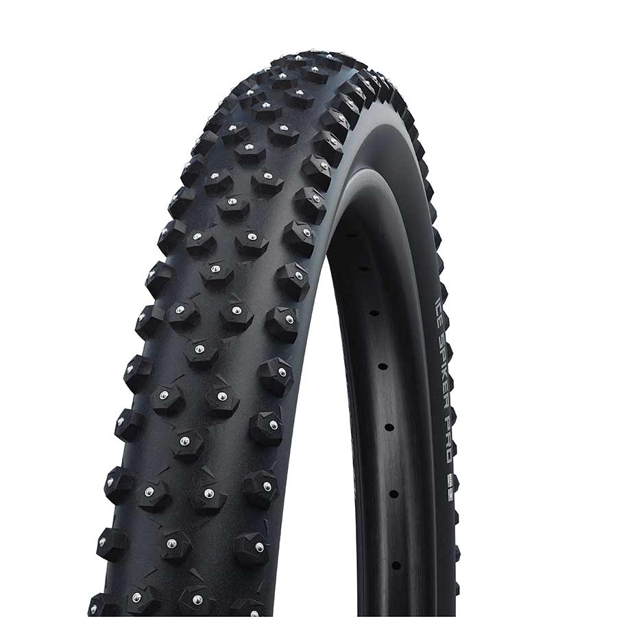 Schwalbe Ice Spiker Pro Tire - 27.5 x 2.25 Tubeless Folding BLK Performance RaceGuard Double Defense 378 Aluminum Studs