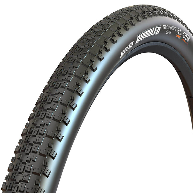 Maxxis, Rambler, Gravel Tire, 700x45C, Folding, Tubeless Ready, HYPR-X, EXO, 120TPI, Black