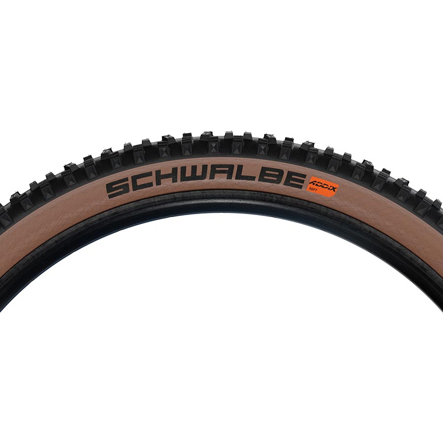 Schwalbe Hans Dampf Addix Mountain Tire 275x2.35 Folding Tubeless Ready Addix Soft Super Trail 67TPI Tanwall