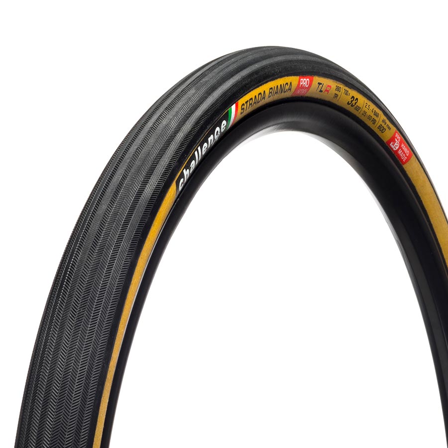 Challenge Strada Bianca TLR Road Tire 700x33C Folding Tubeless Ready SmartPlus PPS Ganzo + PPS2 260TPI Tanwall