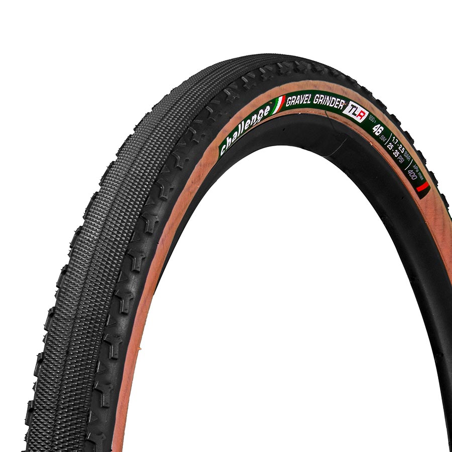 Challenge Gravel Grinder TLR Tire 650x46C Folding Tubeless Ready Vulcanized Nylon 120TPI Tanwall