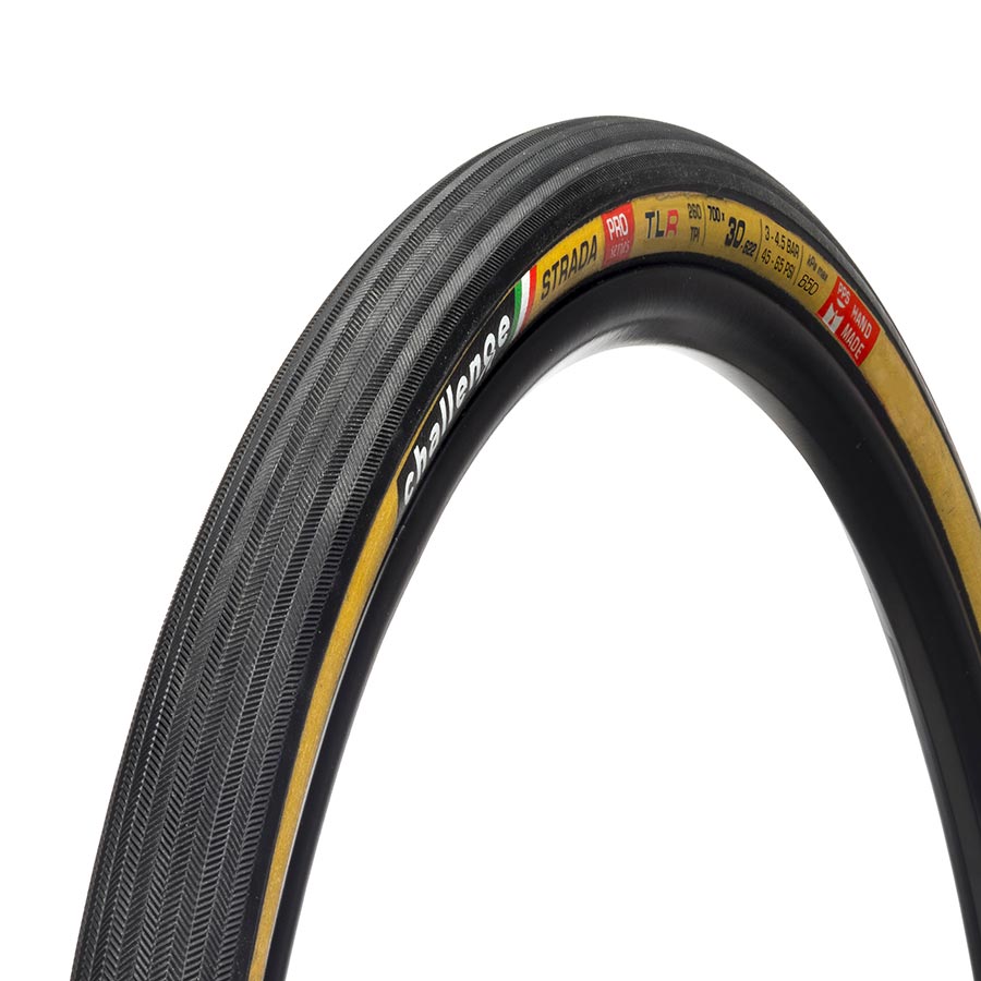 Challenge Strada Pro TLR Tire 700x30C Folding Tubeless Ready Natural SuperPoly PPS 300TPI Tanwall