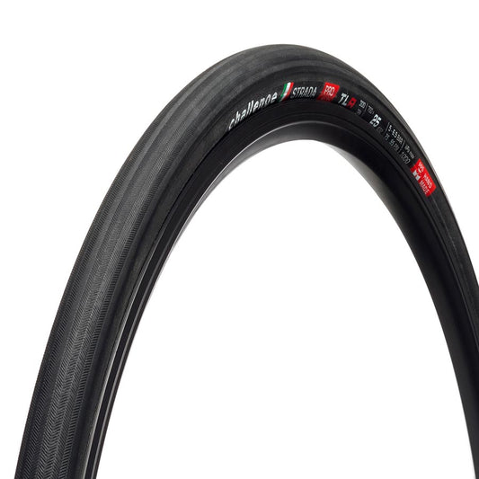 Challenge Strada Pro TLR Tire 700x25C Folding Tubeless Ready Natural SuperPoly PPS 300TPI Black