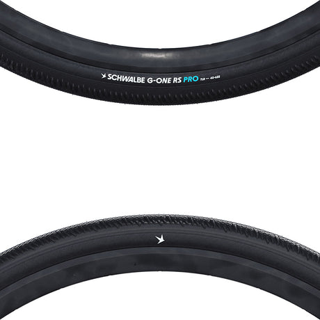 Schwalbe, G-One RS Pro, Gravel Tire, 28x1.50, Folding, Tubeless Ready, Addix Race, V-Guard, 67TPI, Black