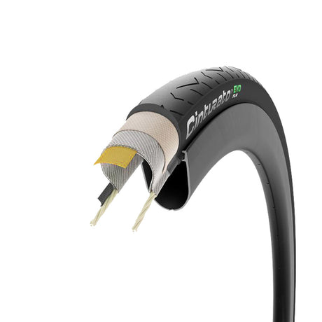 Pirelli, Cinturato EVO TLR, Road Tire, 700x28C, Folding, Tubeless Ready, SmartEVO AS, TechWALL+, 60TPI, Black