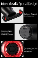 ROCKBROS Q5 Smart Brake & Tail Light - USB Rechargeable, Waterproof