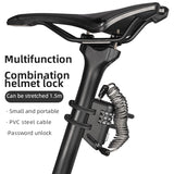 ROCKBROS 1.5M Portable Bicycle Cable Lock - Combination Helmet Lock