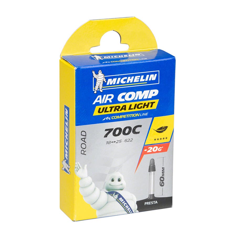 Michelin Aircomp Ultralight Butyl Tube Presta 60mm 700x18-25C