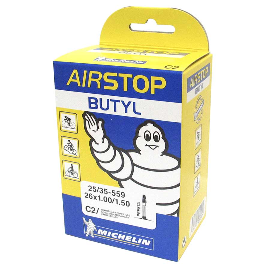 Michelin Airstop Butyl Tube Presta 52mm 700x18-25C