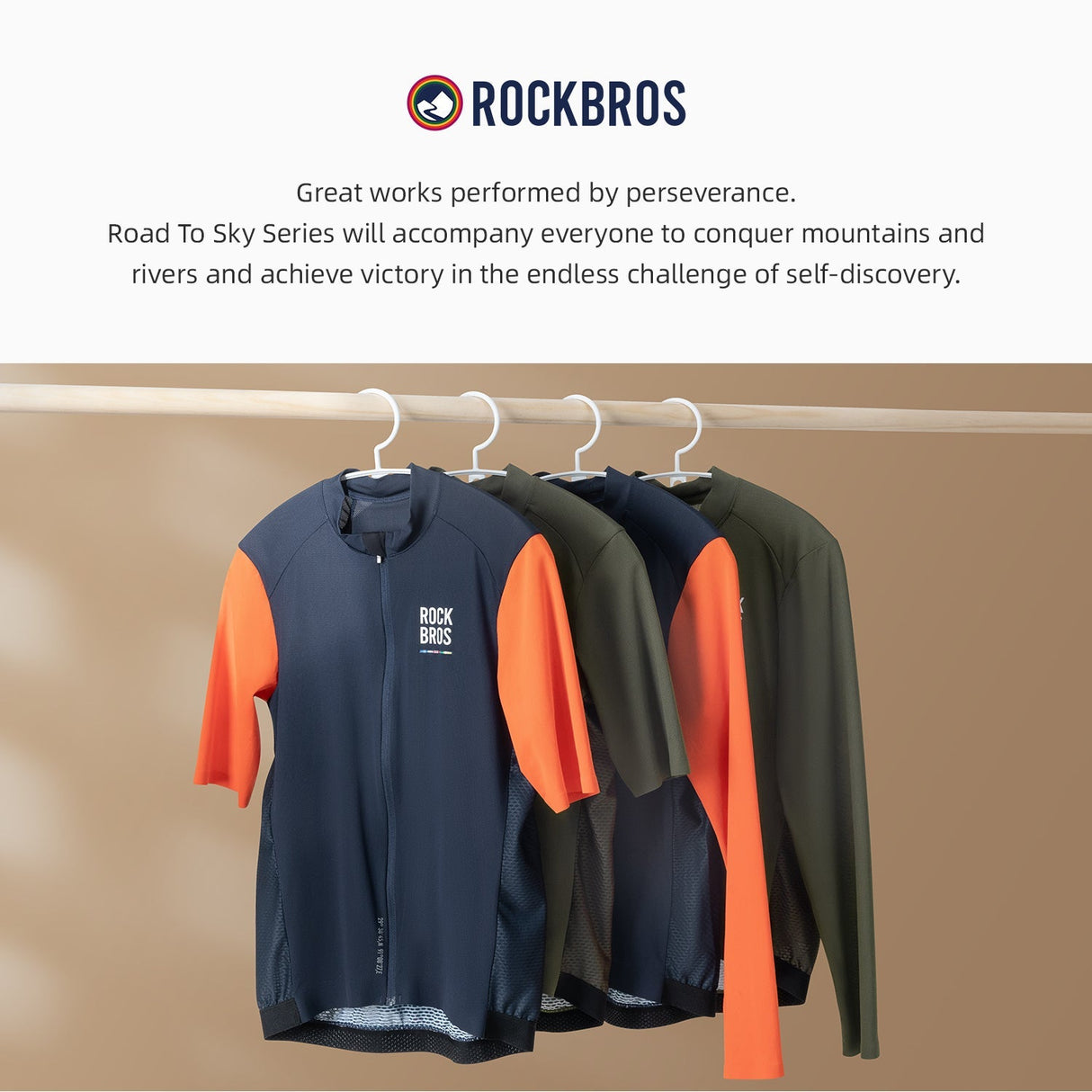 【ROAD TO SKY】by ROCKBROS Men's Long-Sleeve Cycling Jersey in Various Colours