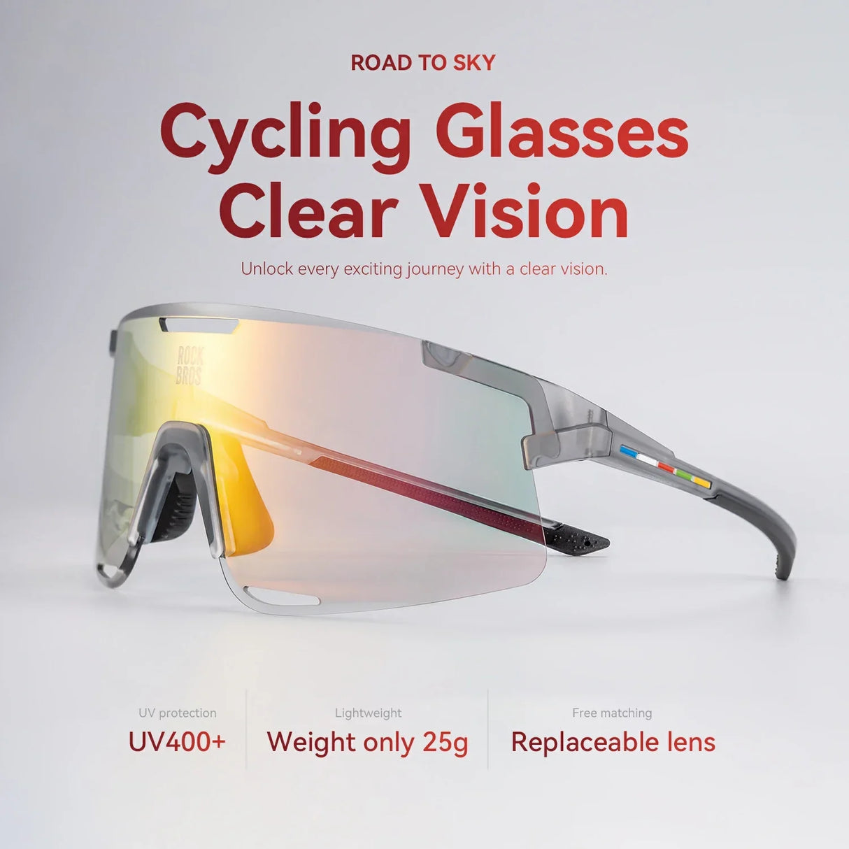 ROCKBROS ROAD TO SKY BOUNDLESS Photochromic Cycling Sports Sunglasses
